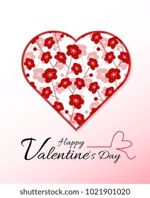 Happy valentine's day, Beautiful greeting card poster with flower decoration