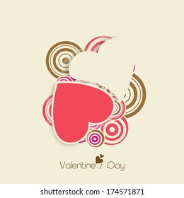 Happy Valentines Day with beautiful heart shape on stylish abstract background, can be use as flyer, banner or poster. 