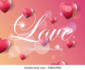 Happy Valentines Day beautiful illustration, trendy shiny love background, or card design. Vector illustration, eps10.