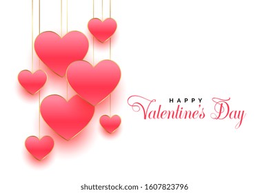 happy valentines day beautiful pink hearts background design