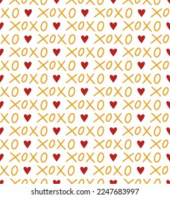 Happy Valentine's Day. Beautiful seamless pattern with herts. Vector illustration.