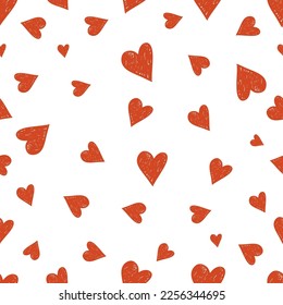Happy Valentine's Day. Beautiful seamless pattern with herts. Vector illustration.