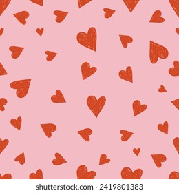 Happy Valentine's Day. Beautiful seamless pattern with herts. Vector illustration.