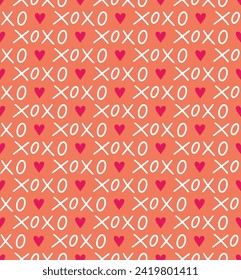 Happy Valentine's Day. Beautiful seamless pattern with herts. Vector illustration.