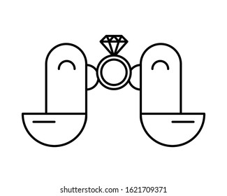 happy valentines day birds couple vector illustration design