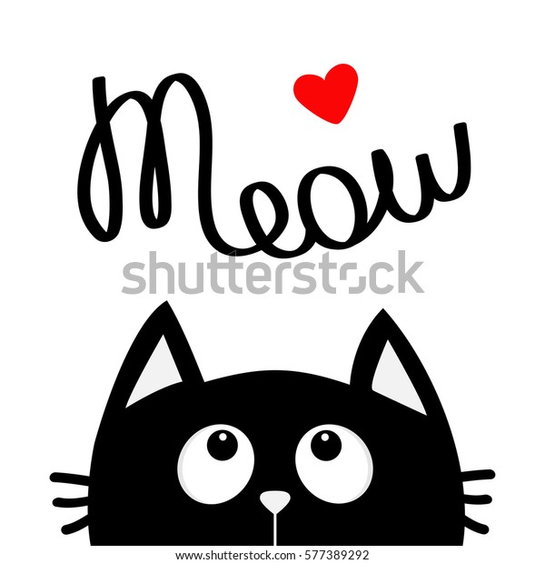 Joyeuse Saint Valentin Chat Noir Levant Les Image Vectorielle De Stock Libre De Droits