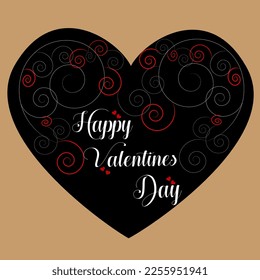 Happy Valentine's Day black heart