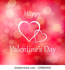happy valentine's day with bokeh and lens flare pattern on sweet pink background (vector) 