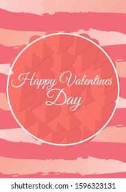 Happy Valentines day book cover print. Typography poster, card, label, banner template design. Vector illustration of paper hearts origami folded in half