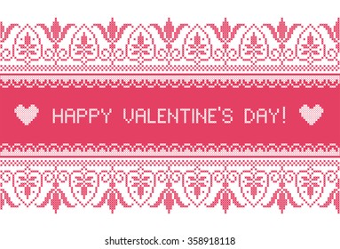 Happy Valentines Day! Borders. Vector seamless pattern. 