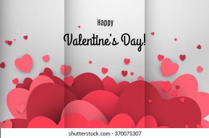 Happy Valentine's Day! Brochure design. Abstract background with hearts to the Day of St. Valentine. Stock vector.