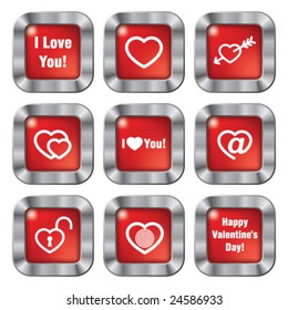 Happy Valentines day button. (See more button theme in my portfolio).