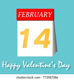 Happy Valentines Day Calendar Icon Background. 14 February. Happy Valentine's Day Card. Design Concept For Graphic, Banners, Presentations, Wallpaper, Reports. Vector Illustration. Eps10