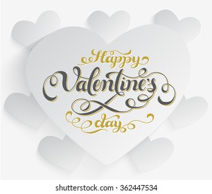 "Happy Valentine's Day" calligraphic design for invitation or greeting card
