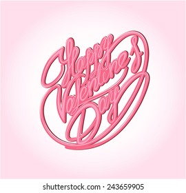 Happy Valentine`s Day. Calligraphic element, Hand written text