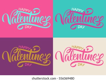 happy Valentine's day, calligraphy, handwritten text, greeting cards