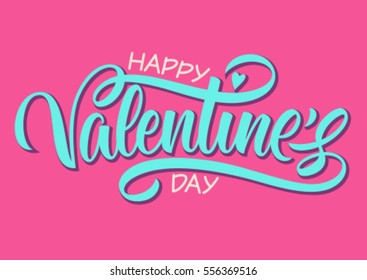 happy Valentine's day, calligraphy, handwritten text, greeting card