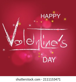 Happy Valentines Day calligraphy lettering isolated on Red. Handwritten