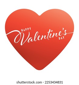 Happy Valentine's day calligraphy with red hearts logo.