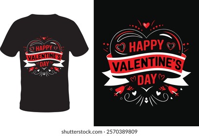 Happy valentines day, calligraphy t shirt design vector.