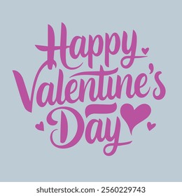 happy valentines day calligraphy vector