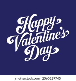 happy valentines day calligraphy vector