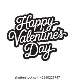 happy valentines day calligraphy vector