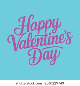happy valentines day calligraphy vector
