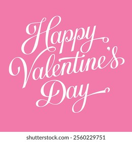 happy valentines day calligraphy vector