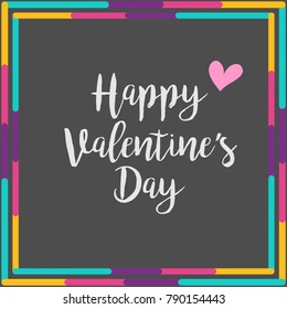 Happy Valentine's Day calligraphy vector vintage 