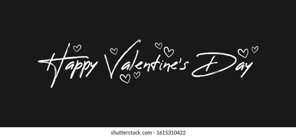 Happy Valentine's Day. Callygraphic text sign. Love design for holiday greeting card.