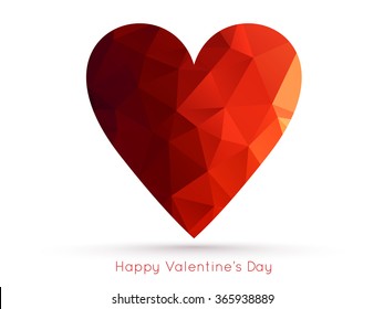 Happy Valentines Day card abstract polygon heart vector design eps10.