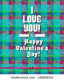 Happy Valentine`s Day  card or background.  Vector illustration.