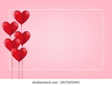 Happy Valentine's Day Card. Background for Valentine's Day, Wedding Celebration, Mother's Day or Anniversary. Vector Illustration.