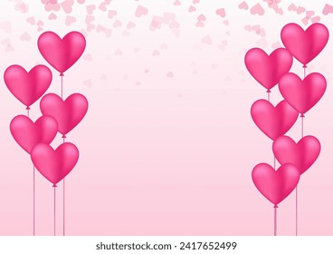 Happy Valentine's Day Card. Background for Valentine's Day, Wedding Celebration, Mother's Day or Anniversary. Vector Illustration.