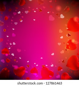 Happy Valentines Day Card With Blur With Gradient Mesh, Vector Illustration