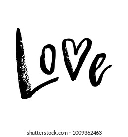 Happy Valentines day card with calligraphy text on white background. Template for Greetings, Congratulations, Housewarming posters, Invitation, Photo overlay. Vector illustration