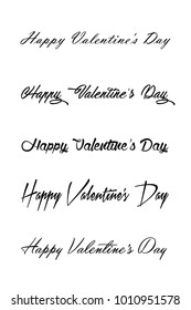 Happy Valentines Day card. Calligraphy handwritten lettering phrase for your design. Happy Valentine's day romantic greeting card, typography poster with modern calligraphy. Vintage style.