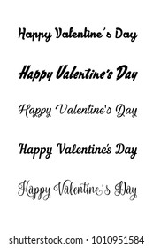 Happy Valentines Day card. Calligraphy handwritten lettering phrase for your design. Happy Valentine's day romantic greeting card, typography poster with modern calligraphy. Vintage style.