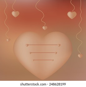 Happy Valentine's day card with chocolate  heart