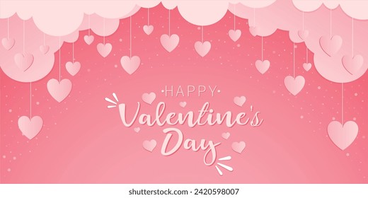 Happy Valentine Day Card and Cover Post - Febrero 14th Love Day Gift - Curte Love Message Valentines Day - Lovely Heart Shape Sky Snow Background Vector