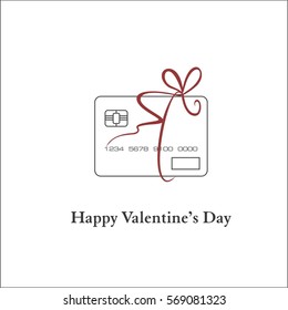 Happy Valentine's day card with credit card