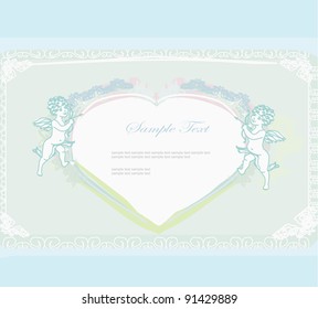 happy valentine's day card with cupid