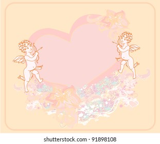 happy valentine's day card with cupid