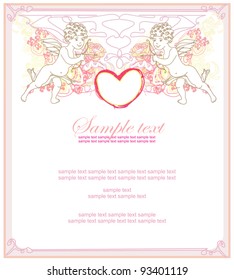 happy valentine's day card with cupid