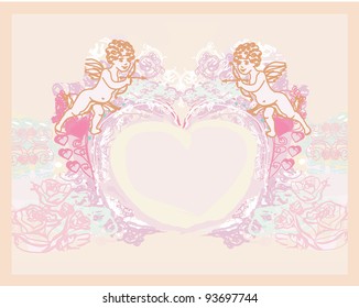 happy valentine's day card with cupid