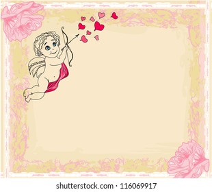  happy valentines day card with cupids