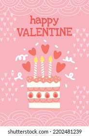 happy valentine's day card cute design vector