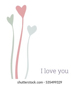 Happy Valentine's Day card with cute hand drawn hearts. Funny design in kids style. Vector illustration drawing..
