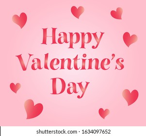 Happy Valentines Day For Card Design. Red Loves Valentines Day. Glowing Background.